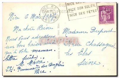 Nice — Jetée Promenade e Mont Boron — L. Gilletta e Cie, n°171 — Verso