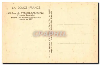 Abbaye de Saint-Martin-du-Canigou — Pyrénées-Orientales — Éditions d'Art Lyon — Verso