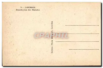 Lourdes — Bezwering van de zieken — Foto-uitgave Quineuil, Lourdes — Achterkant