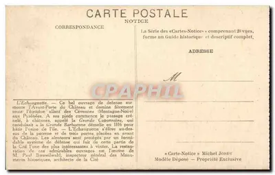 A Cidade de Carcassonne — L'Echauguette — Foto Michel Jordy — Verso