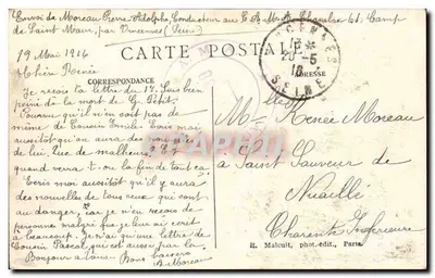 Vliegtuig dat boven het Vieux Fort in Vincennes vliegt — E. M. n°3750 — Achterkant