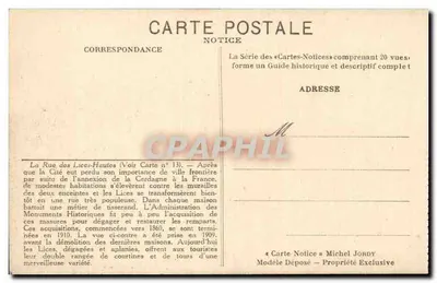 Carcassonne — Rue des Lices-Hautes — Michel Jordy, n°14 — Rewers