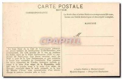 Carcassonne — Ogólny widok z północy — Notice — Rewers
