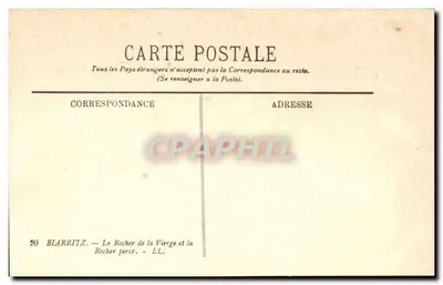 Biarritz — O Rocha da Virgem e o Rocha Perforado — LL — Verso