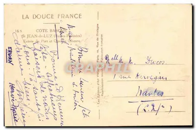 St Jean-de-Luz — Eingang zum Hafen und Kai von Cabouré — Éditions d'art Yvon — Rückseite