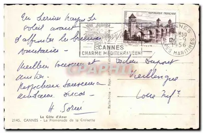 Cannes - A Promenade de la Croisette — Reilla - Côte d'Azur, n°2145 — Verso