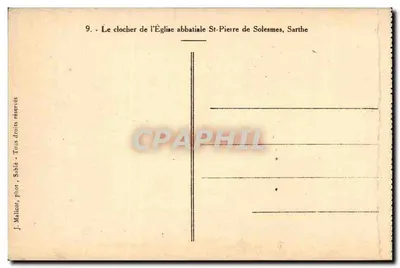 Klokkentoren van de Abatijekerk van Sint-Pieter van Solesmes, Sarthe — J. Malkicot, n°9 — Achterkant