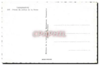 Pałac Sprawiedliwości Królowej — Tananarive, Madagaskar — Éditions de la Librairie de Madagascar (Chiché Soubise) — Rewers