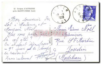 Góry AUTOIRE — blisko SAINT-CERE (Lot) — Wydawnictwo J. VERFUEL & Saint-Céré — Rewers