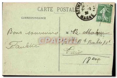 Reims w latach bombardowań 1914-18 — Dom Poullet — Plac Barré — Rewers
