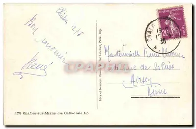 Chalons-sur-Marne — A Catedral — Levy et Neurden Reunis, Paris, Imp. — Verso