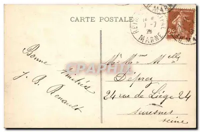 Reims - Hôtel de Ville — éditeur Thuilliére, Reims, n° 304 — Verso