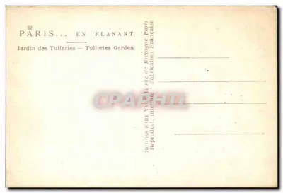 Ogród Tuileries — Paryż — wydawca Yvon, n°32 — Rewers