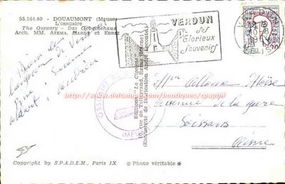 Ossuarium w Douaumont – Verdun – Wydawnictwo 'La Cigogne' — Rewers