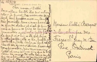 Pendôme — A Arco dos Grandes Prés — editor não visível — Verso