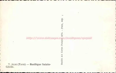 Albi (Tarn) — Basiliek van Sint Cecilia — Société des Cartes Postales APA — Achterkant