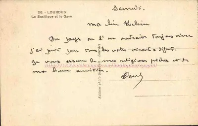 Lourdes — Bazylika i Gave — Wydawnictwo fotograficzne Origine Lourdes, nr 26 — Rewers