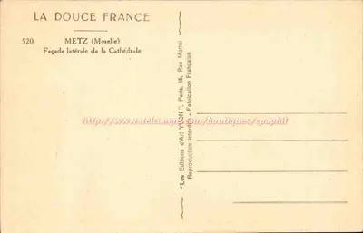 Metz — Boczna fasada katedry — Éditions d'Art YNAN, Paris — Rewers