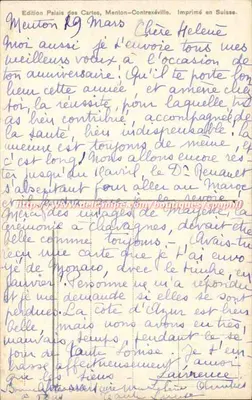 Menton i Kap Martin — widok panoramiczny — Wydawnictwo Palais des Cartes, Menton-Contrexéville — Rewers