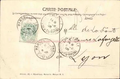 Marselha — Exposição Colonial 1906 — Palácio do Mar — Verso