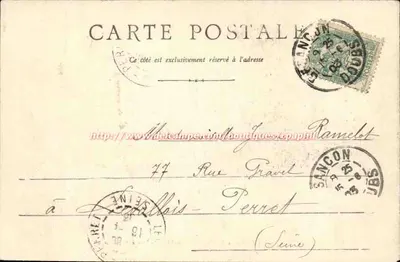 Besançon - Kasyno Wód Wulkanicznych Mouillère - Widok z lotu ptaka - H. L. — Rewers