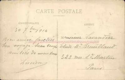 Bordeaux — A Porta do Palácio — S.V.I. — Verso