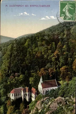 M. Dusenbach bei Rappoltsweiler — vista da capela e dos edifícios — Verlag von E. B. Ziemmen