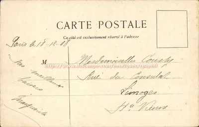 Paris - Porte Saint-Martin — vista urbana com lojas e trânsito de veículos — editor não identificado — Verso