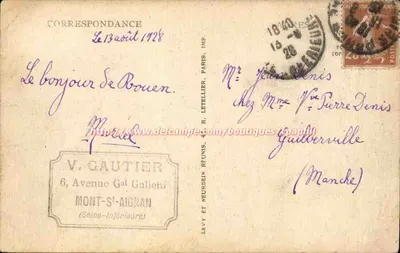 Rouen — Ogólny widok z wybrzeża św. Katarzyny — LL — Rewers