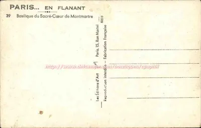 Basílica del Sagrado Corazón — Montmartre — Les Éditions d'Art — Reverso