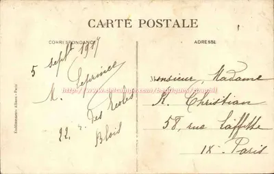 Tours - Antigo Hotel de Ville de Châteauneuf - atualmente Hostellerie de la Croix-Blanche - E. A. — Verso