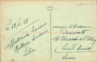 Bourbon-Lancy — Dziedziniec zakładu termalnego i baseny chłodnicze — Wydawca: C. De Lalande — Rewers