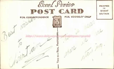Fairlight Glen, Hastings — wysłane do Christiane — Excel Series Post Card — Rewers