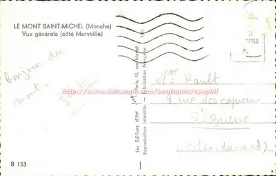 Mont Saint-Michel — Ogólny widok (strona Merveille) — Les Editions d'Art, B 153 — Rewers