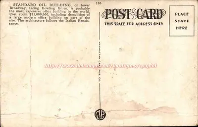 Edifício Standard Oil, Bowling Green, Nova York — Manhattan Pub. Co., n°136 — Verso