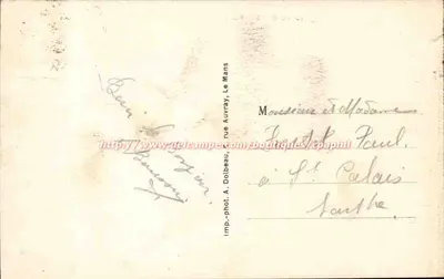 Le Mans — Panoramische uitzicht (rechter oever) — A. Dolbeau, rue Auvray, Le Mans — Achterkant