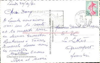 Lourdes — Bazylika i Grota Cudotwórcza — Wydawca P. Doucet, Lourdes — Rewers