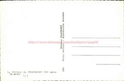Zamek w Chaumont — XV wiek — Wydawnictwo Glatigny, nr 2261 — Rewers
