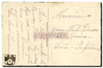 Bukiet kwiatów — Szczęśliwy Nowy Rok 1944 — Drukarnia we Francji, nr 1095 — Rewers