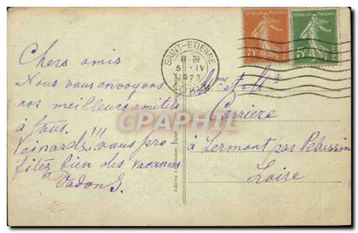 SAINT-ÉTIENNE (Loire) — Widok na ogród botaniczny i Villebois-le-Haut — A. M. — Rewers