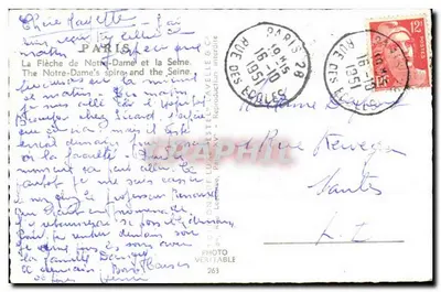 Widok strzałki Notre-Dame i Seiny — Wydawnictwo Lavelle & Cie, n° 263 — Rewers