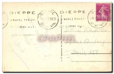Dieppe — Zamok (Façada północno-zachodnia) — Spółka Alsacka Sztuki Fotograficznej, nr 7 — Rewers
