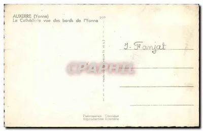Auxerre (Yonne) — Katedra widziana z brzegów Yonne — Foto C. Maclun — Rewers