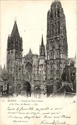 Rouen — Fachada da Catedral de Notre-Dame e a Torre de Beurre — LL