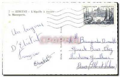 Etretat — Aiguille przez Manneporte — R. Flamart — Rewers
