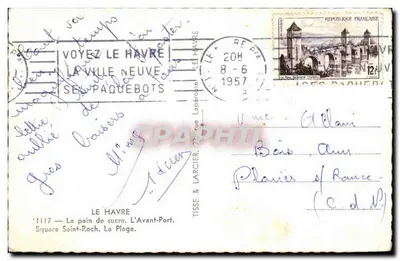 Le Havre — vista panorâmica — Tisse & Larquier, n°1117 — Verso