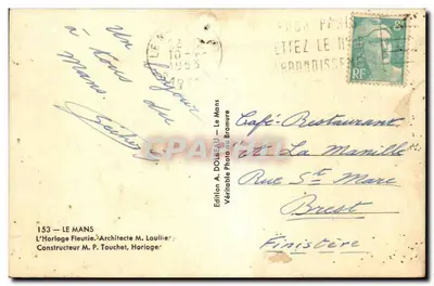 Bloemklok — Le Mans — Uitgave A. Dolbeau — Achterkant