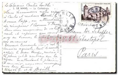 La Catedral de Chartres — vista general — Ediciones Foto de Chartres, n.º 2 — Reverso