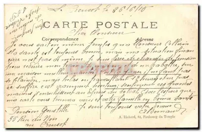Catedral de Reims — Portal Esquerdo bombardeado — A.R. n°17 — Verso