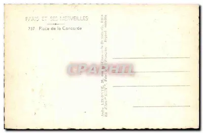 Plac de la Concorde — Paryż — Wydawca Adolphe LECONTE, nr 337 — Rewers